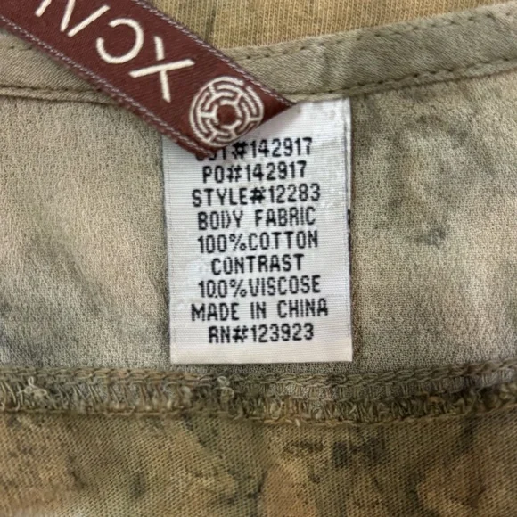 XCVI Top Size 1 Tie Dye Cold Shoulder Green Lagenlook Dolman Sleeve - Picture 6 of 7